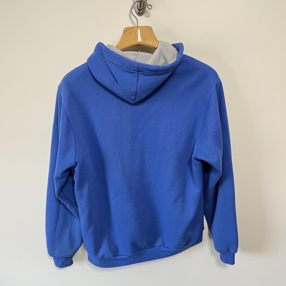 Muleskins Hoodie Mens XL Blue Full Zip Thermal Waffle Lined Made USA Sweatshirt - Picture 4 of 5